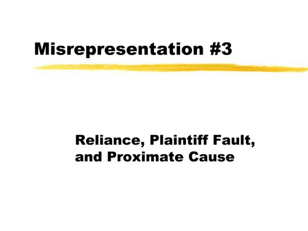 Misrepresentation 3