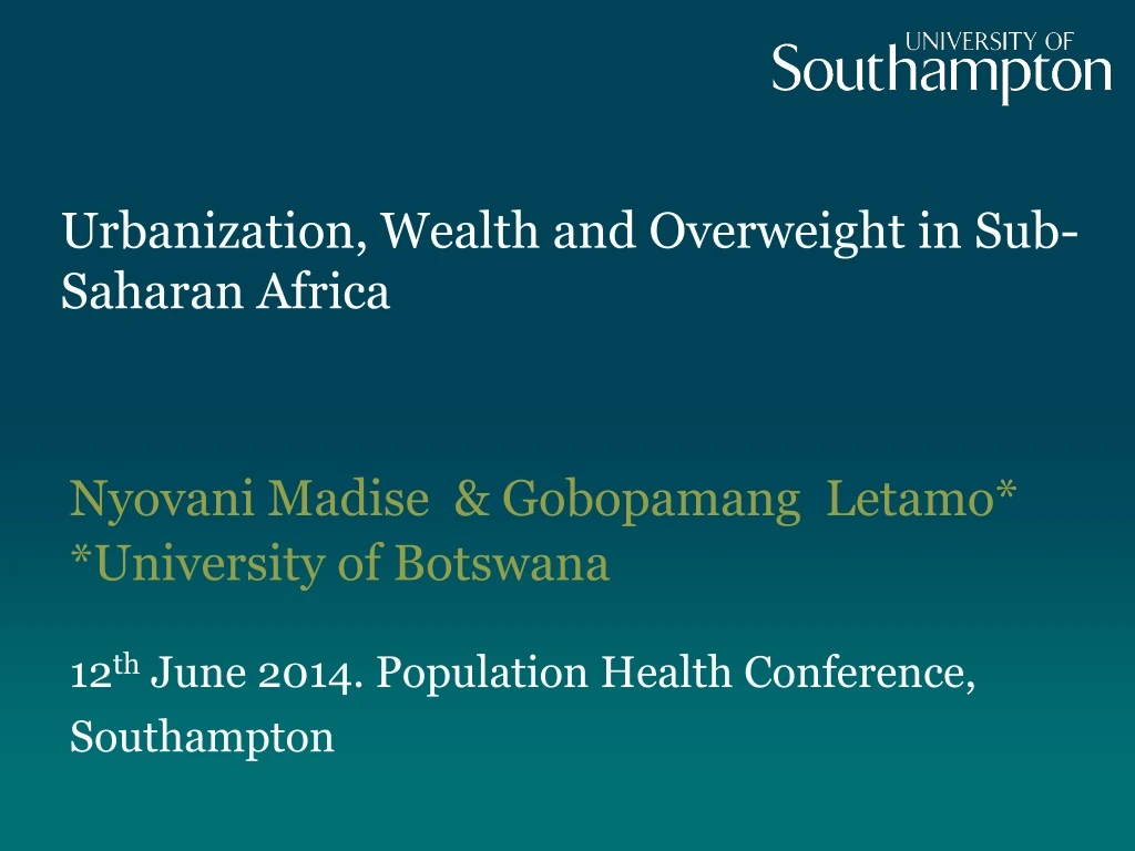 urbanization wealth and overweight in sub saharan africa