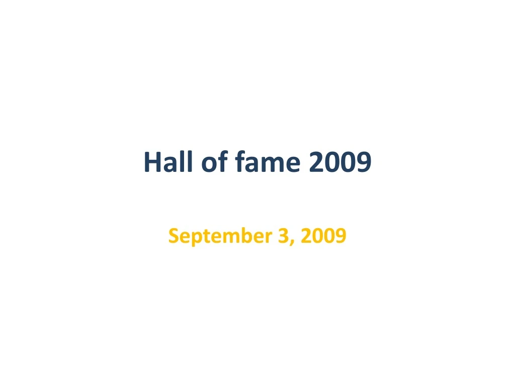 hall of fame 2009