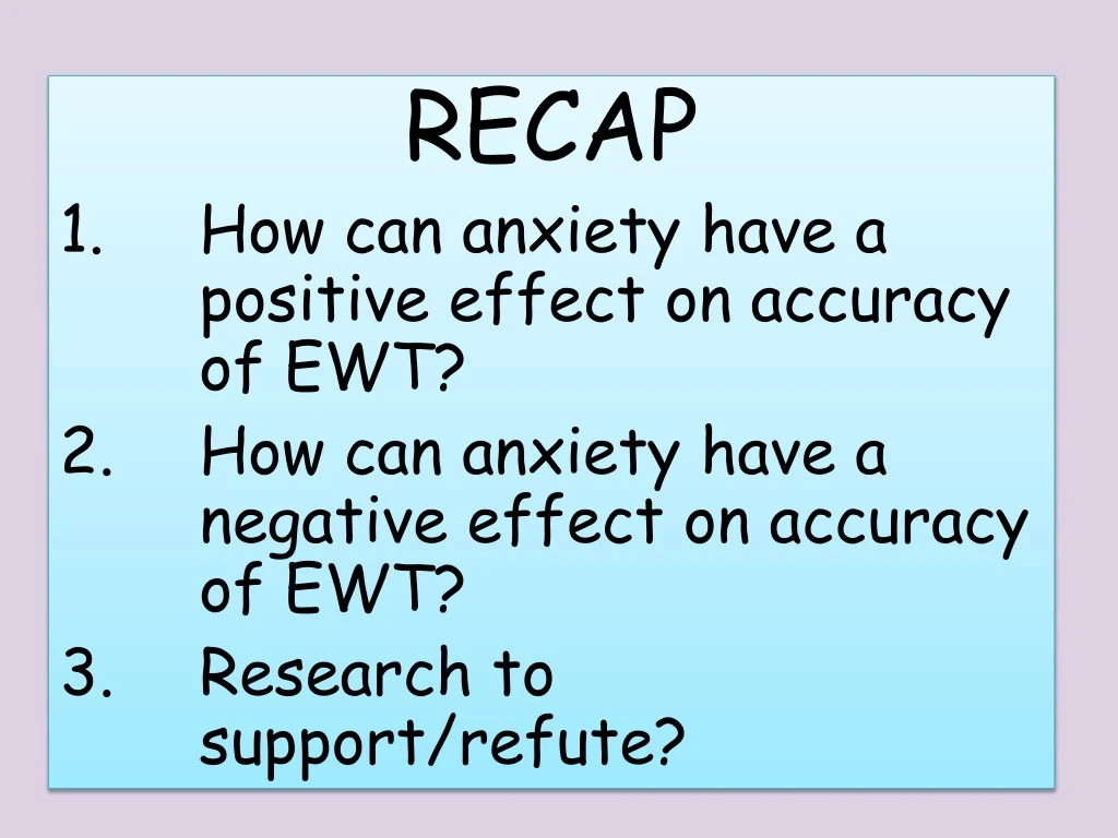 recap how can anxiety have a positive effect