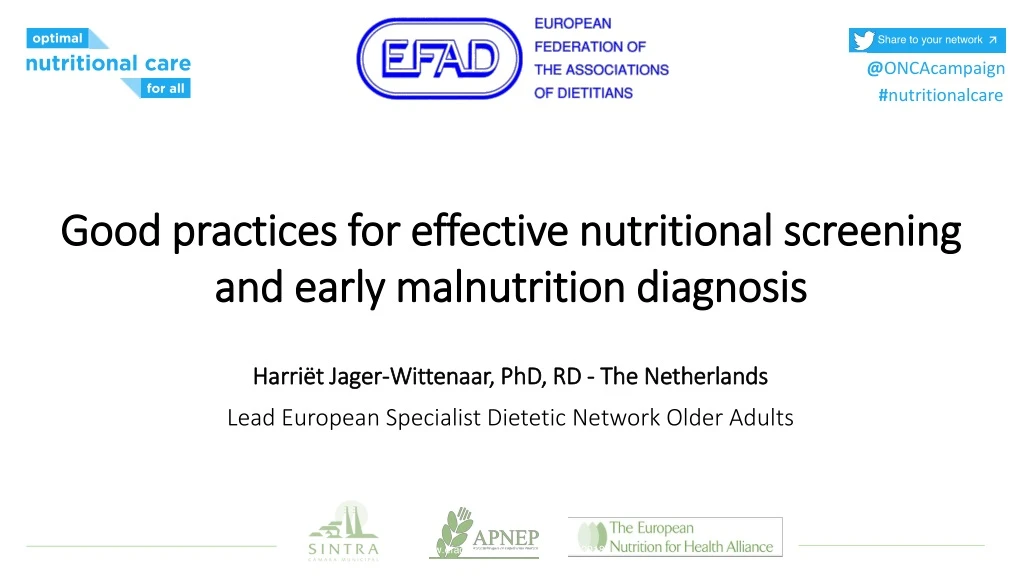 good practices for effective nutritional screening and early malnutrition diagnosis