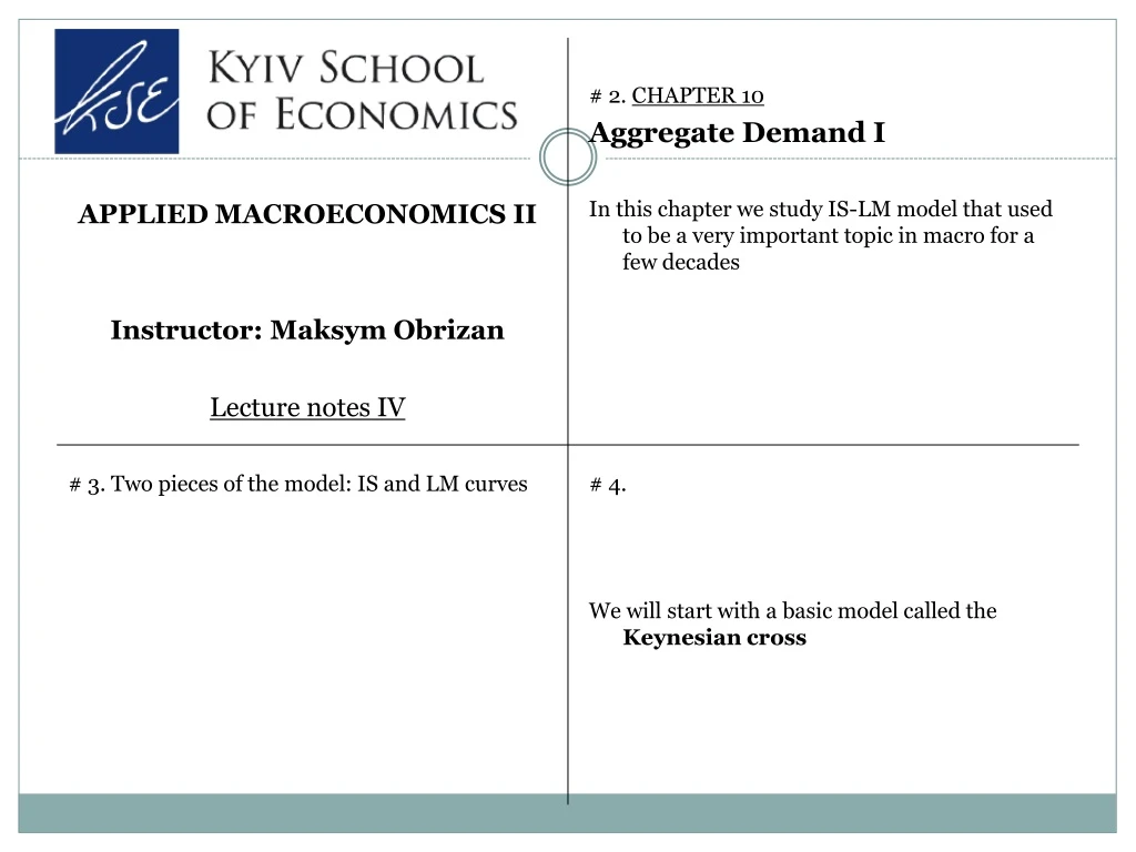 applied macroeconomics ii instructor maksym