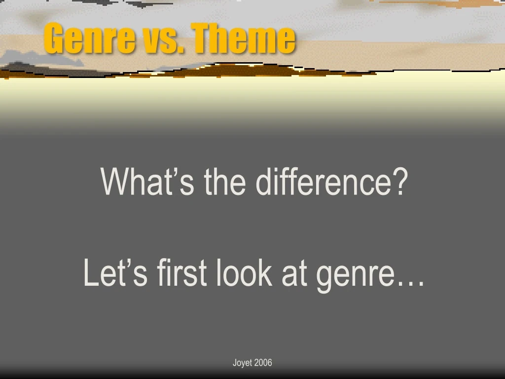 genre vs theme