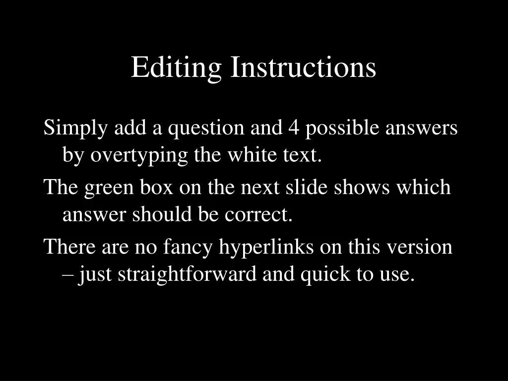 editing instructions