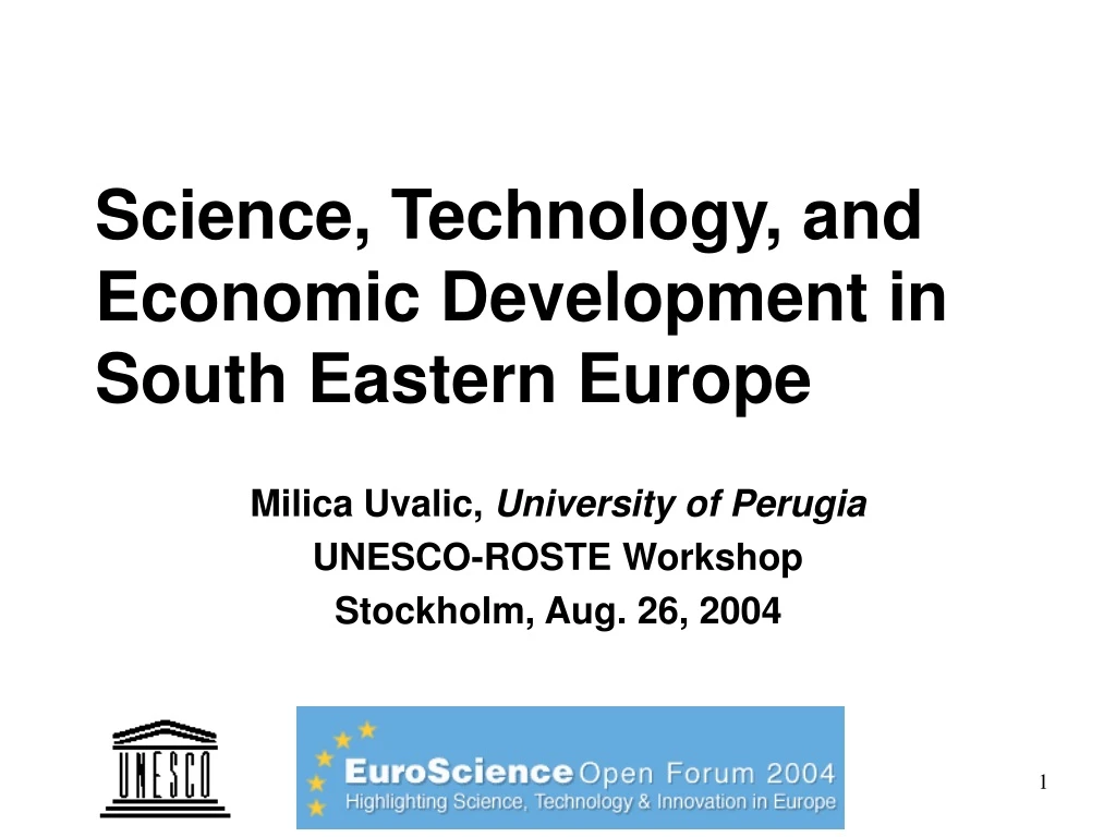 science technology and economic development in south eastern europe