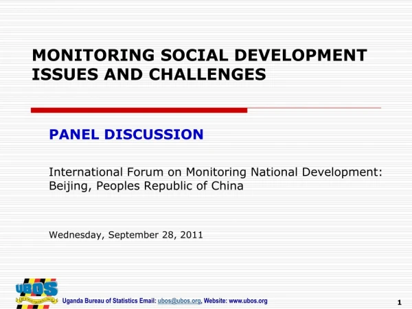 MONITORING SOCIAL DEVELOPMENT ISSUES AND CHALLENGES