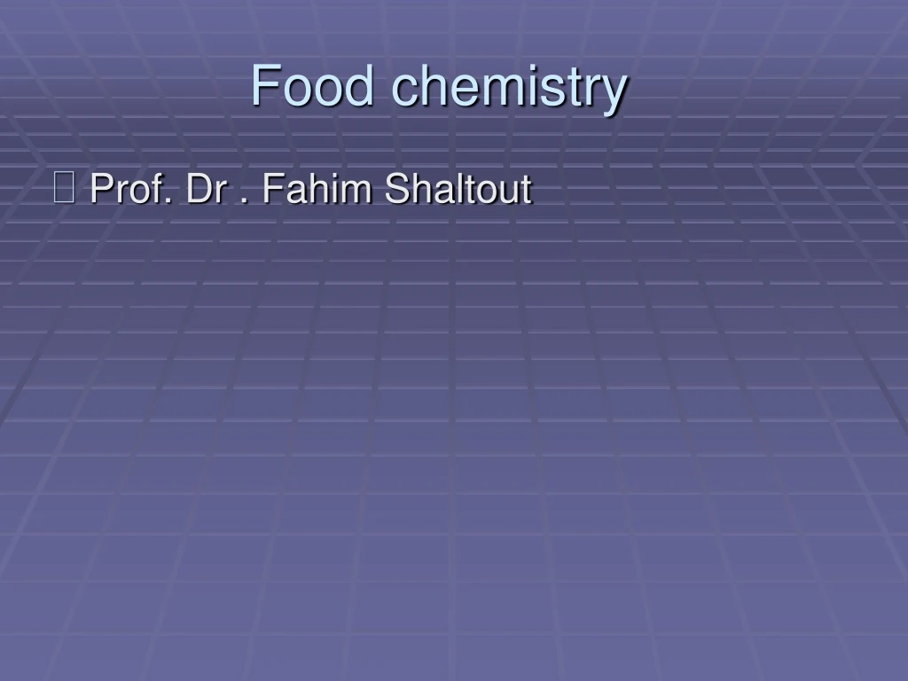 food chemistry