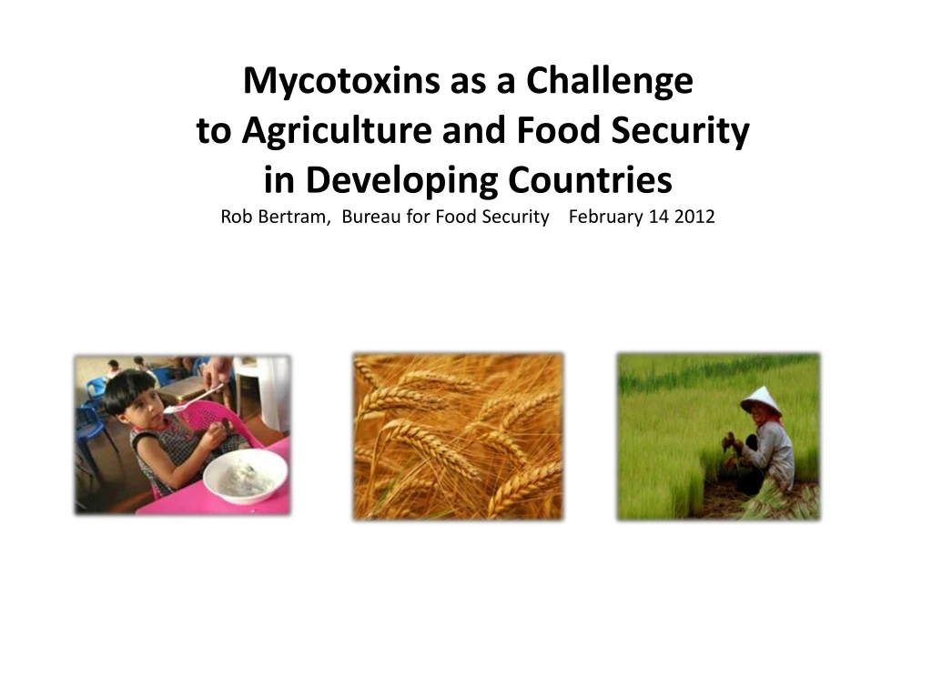 mycotoxins as a challenge to agriculture and food