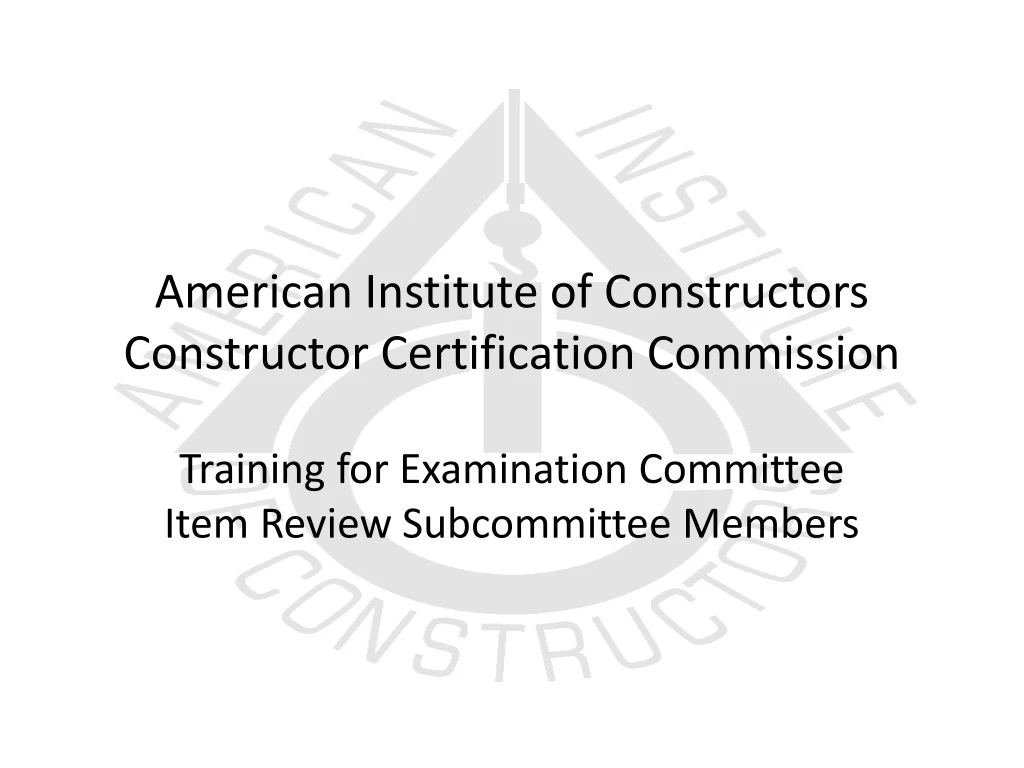 american institute of constructors constructor certification commission