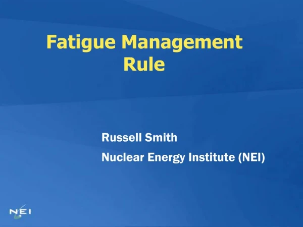 Fatigue Management Rule