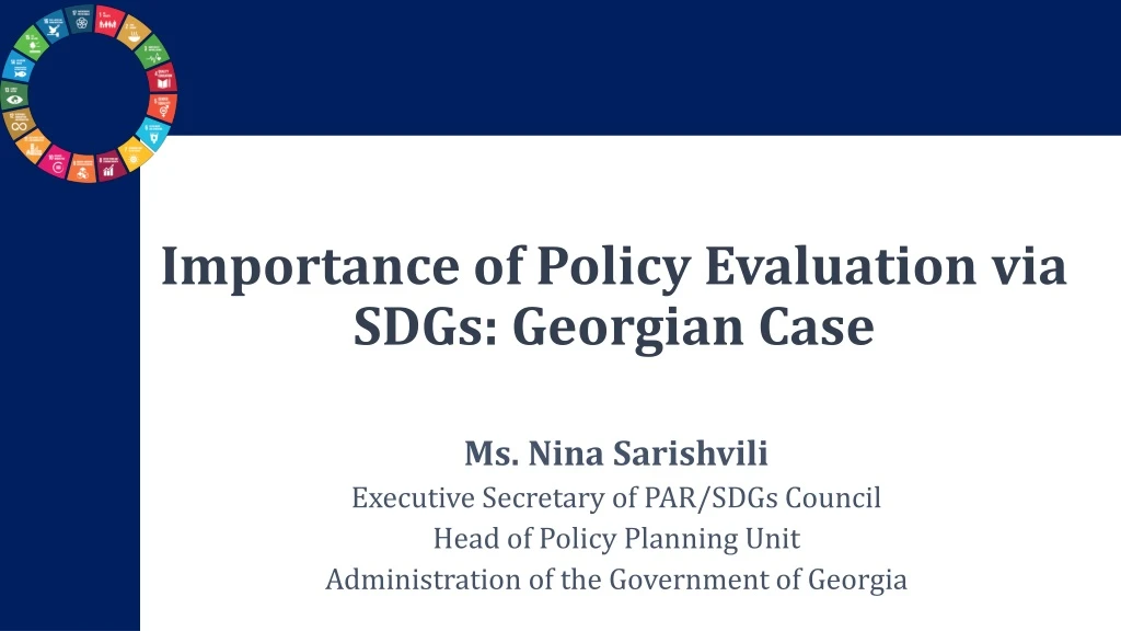 importance of policy evaluation via sdgs georgian case