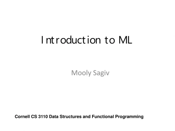 Introduction to ML