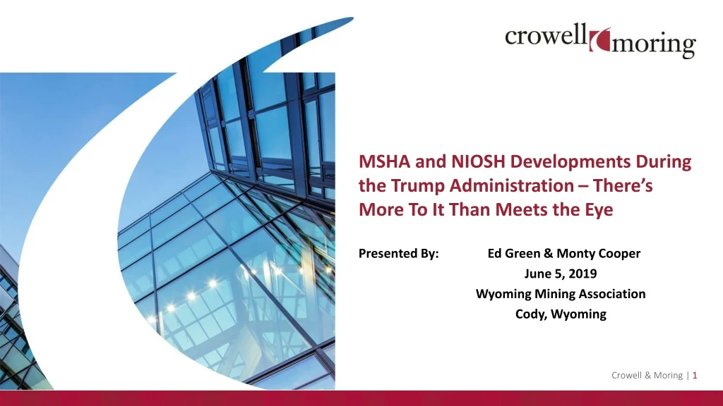 msha and niosh developments during the trump