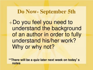 Do Now- September 5th - slide 1