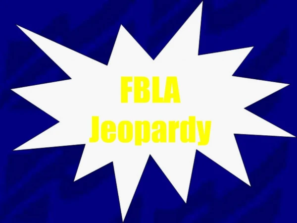 FBLA Jeopardy