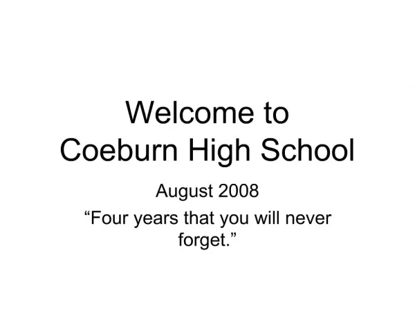 Welcome to Coeburn High School
