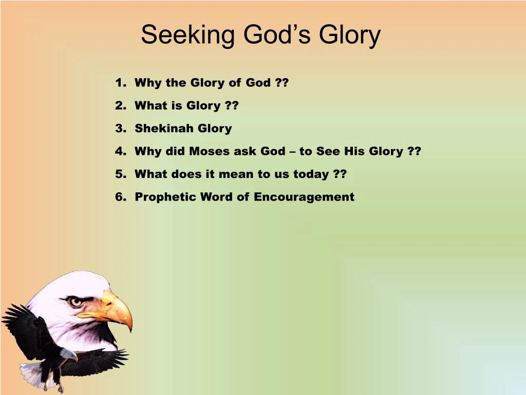 seeking god s glory
