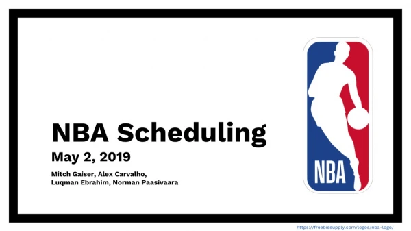 NBA Scheduling May 2, 2019
