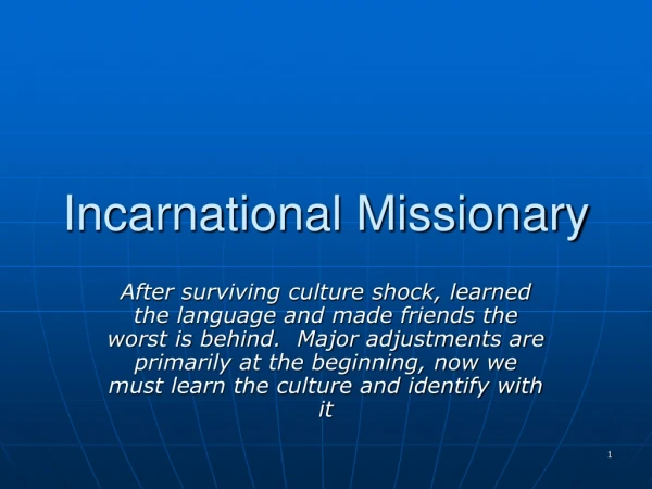 Incarnational Missionary