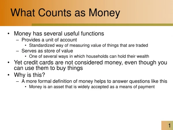 What Counts as Money