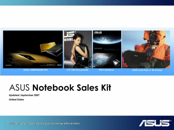 ASUS Notebook Sales kit Updated: August 2007