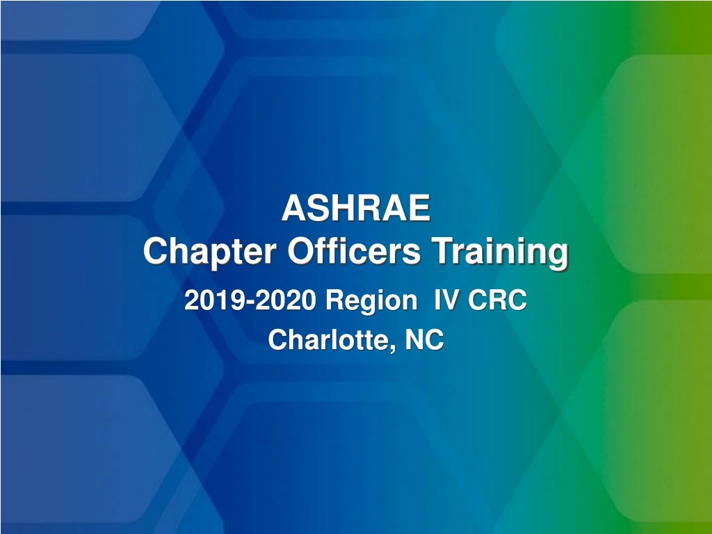 ashrae chapter officers training