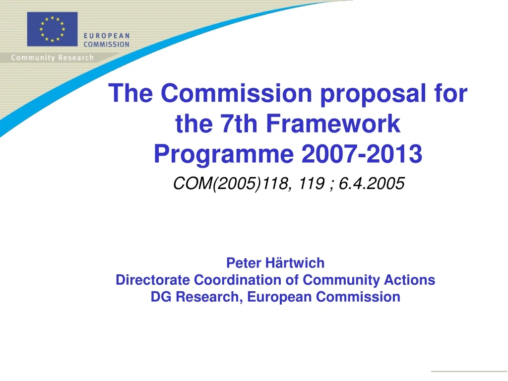 the commission proposal for the 7th framework