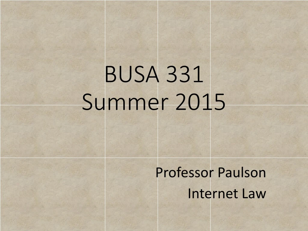 busa 331 summer 2015