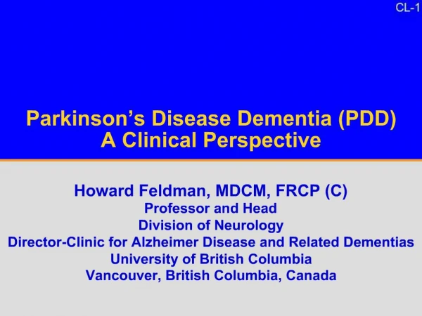 Parkinson s Disease Dementia PDD A Clinical Perspective