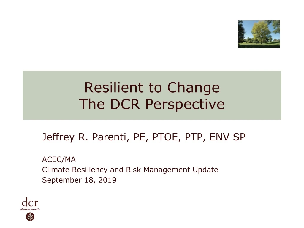 resilient to change the dcr perspective