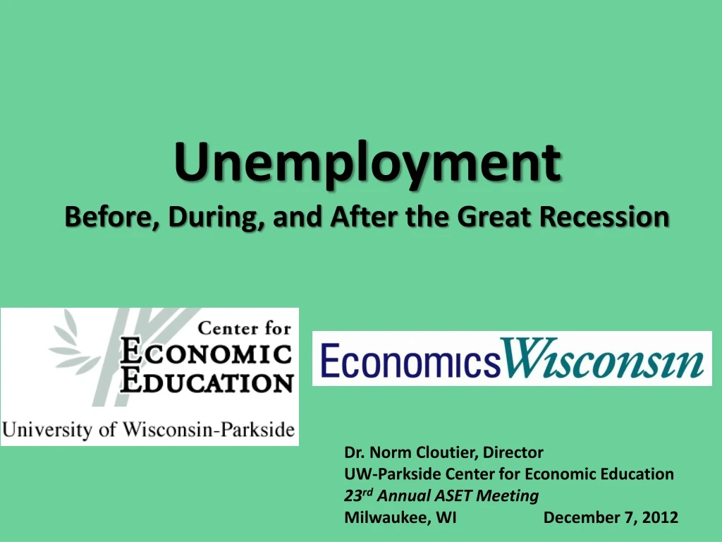 unemployment before during and after the great