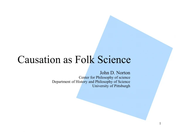 Causation as Folk Science