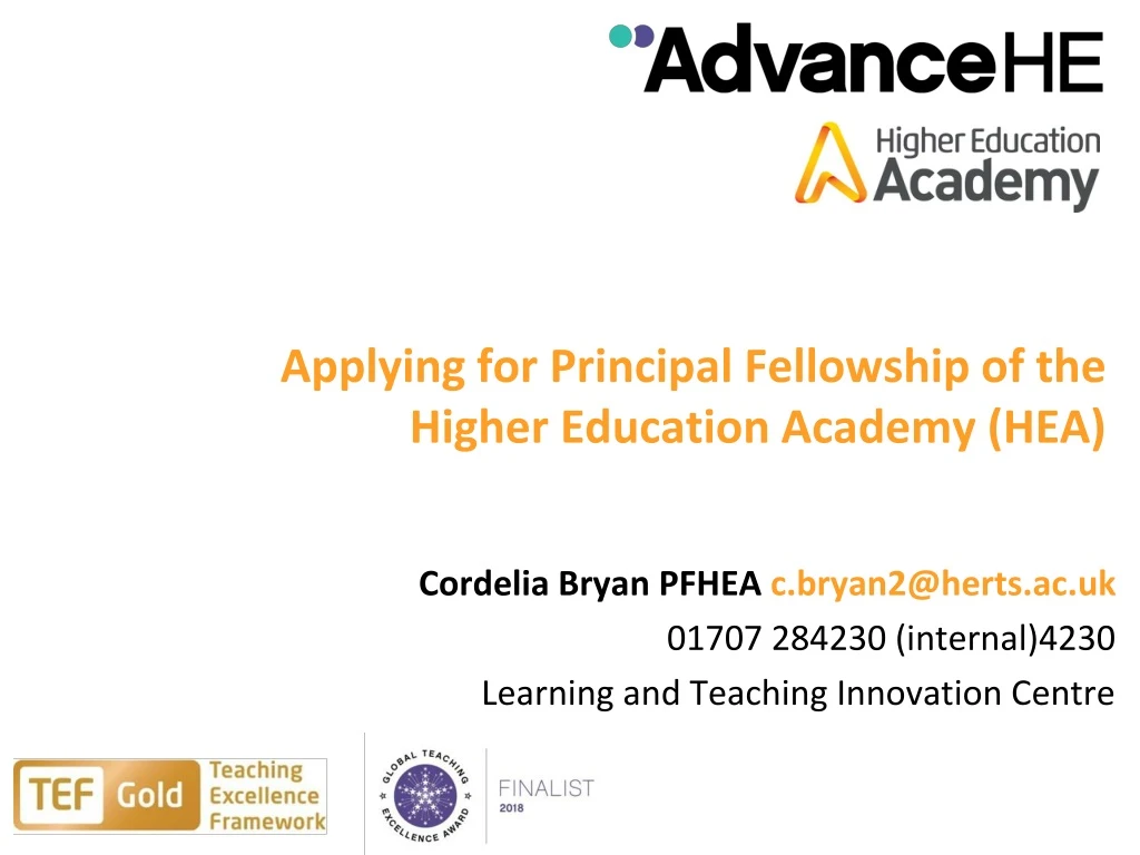 applying for principal fellowship of the higher education academy hea