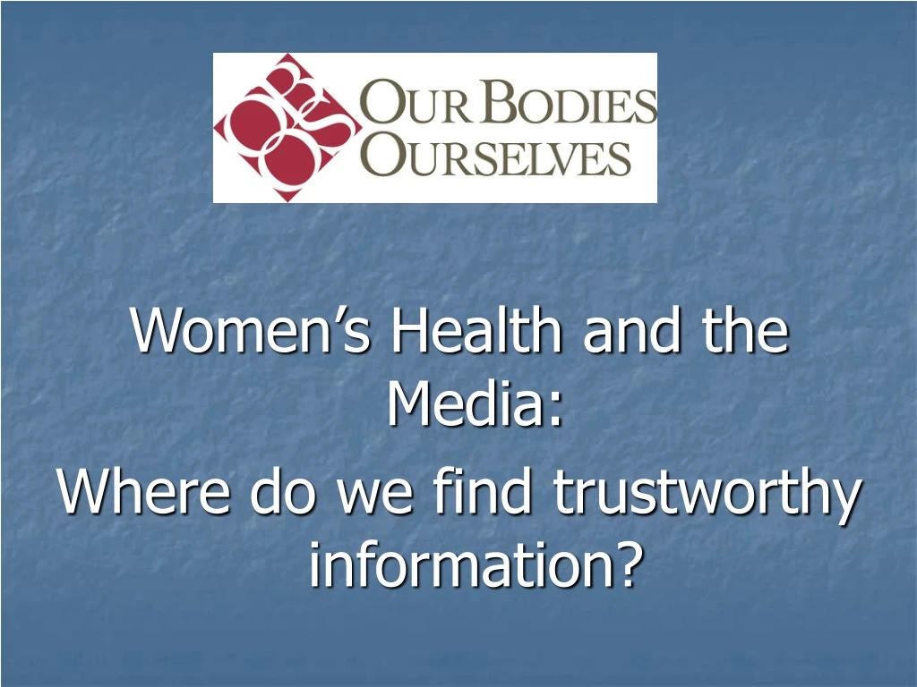 women s health and the media where do we find