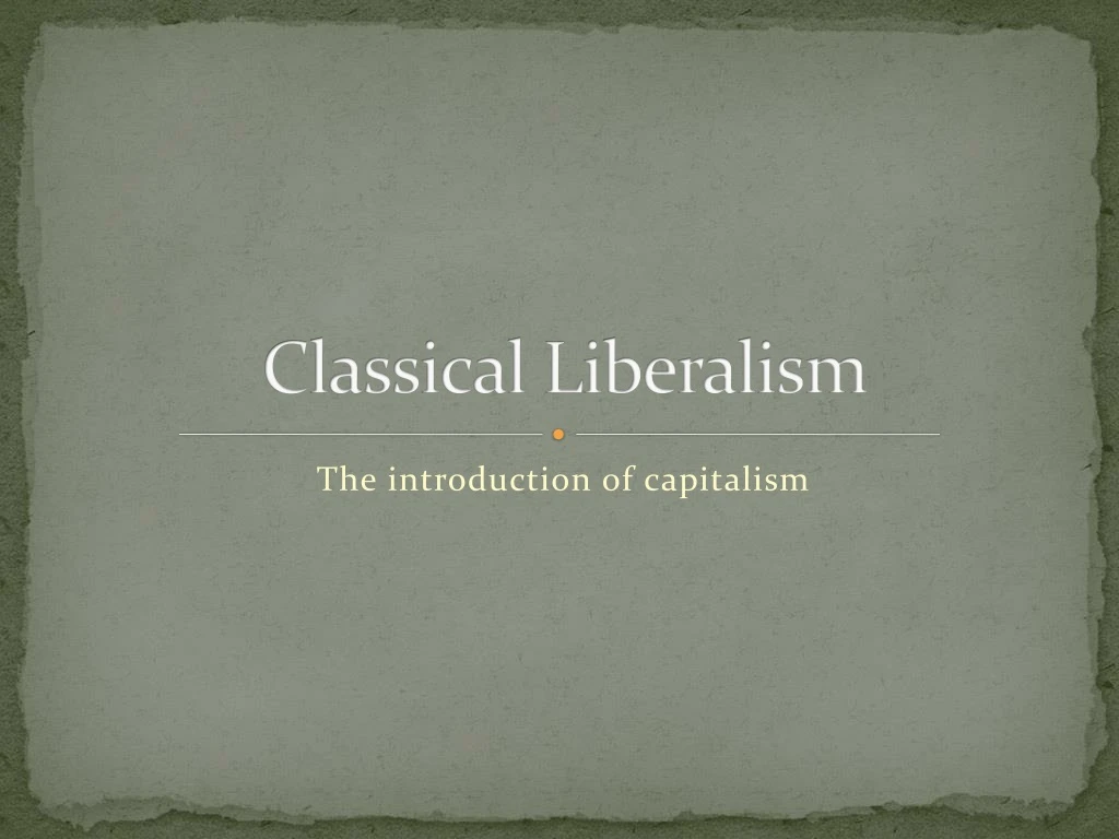 classical liberalism