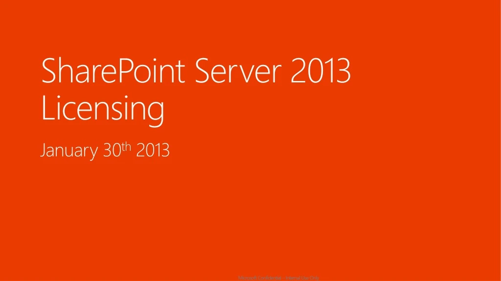 sharepoint server 2013 licensing