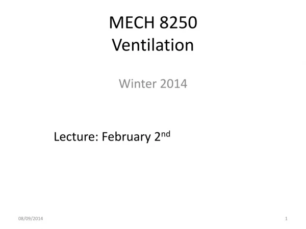 MECH 8250 Ventilation