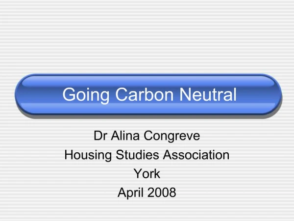 Going Carbon Neutral