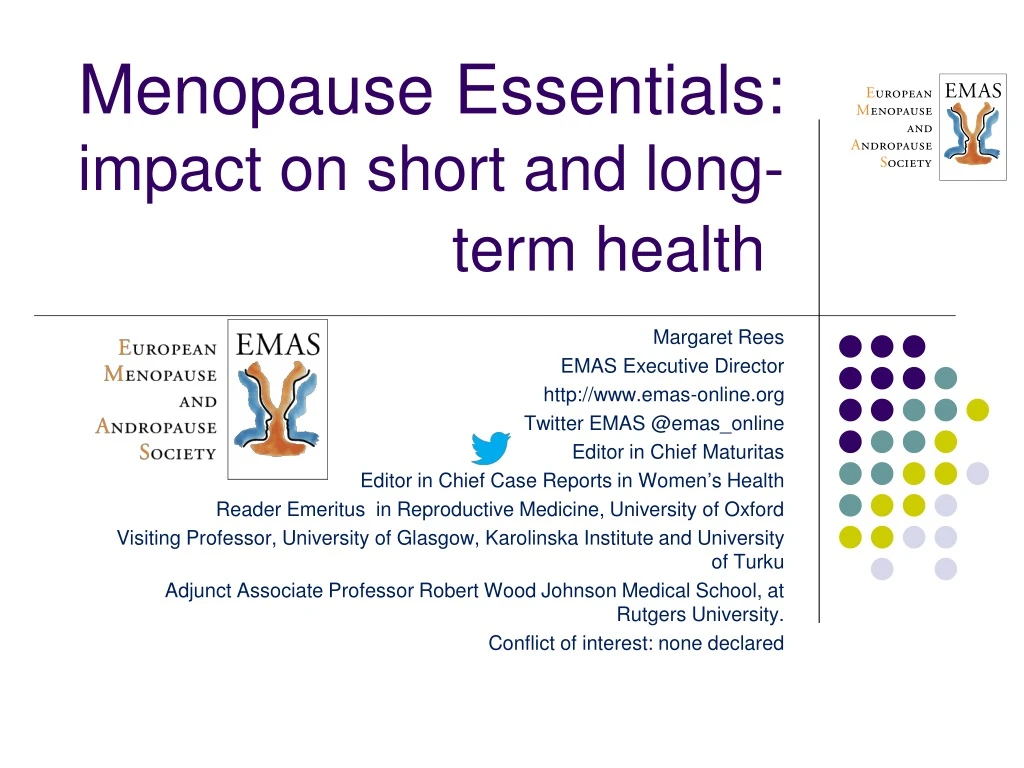 menopause essentials impact on short and long term health