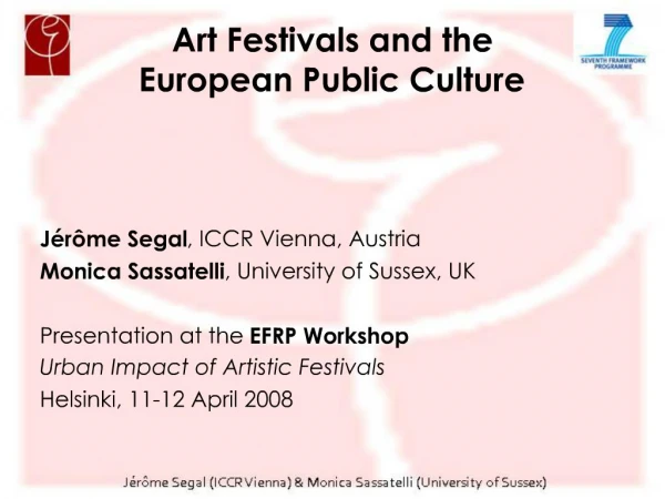 Art Festivals and the European Public Culture