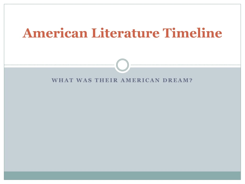 american literature timeline