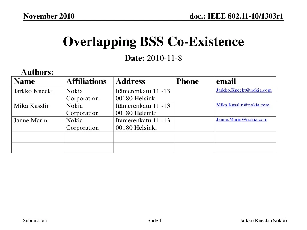 overlapping bss co existence
