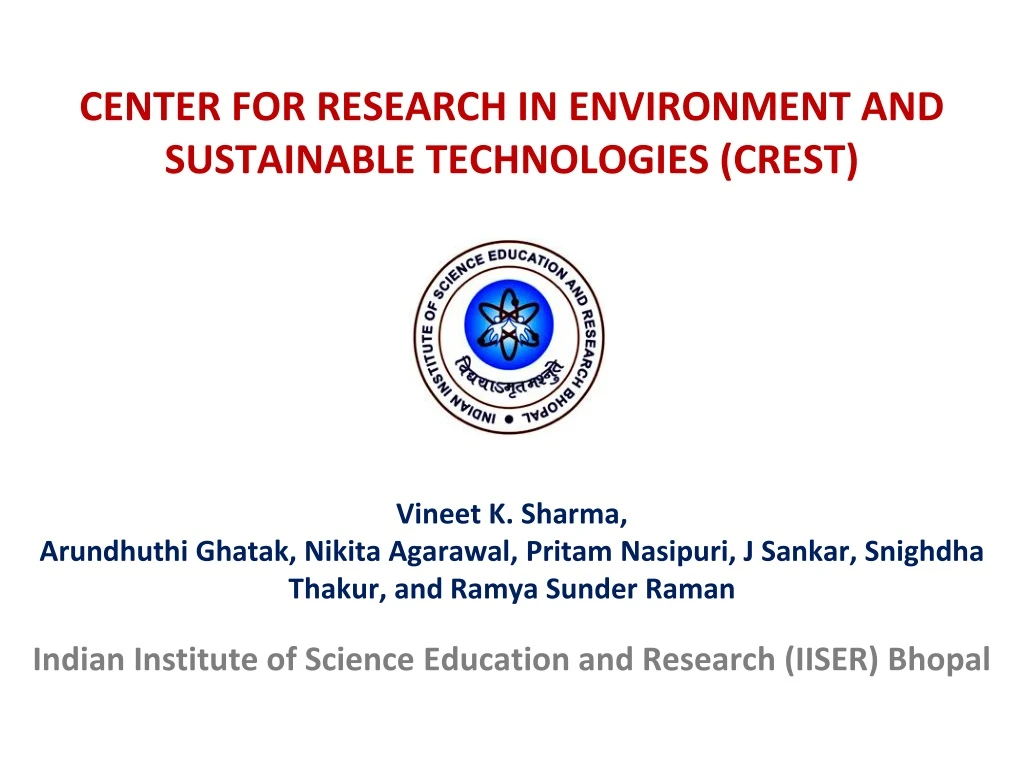 center for research in environment and sustainable technologies crest