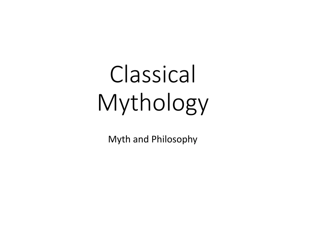 classical mythology