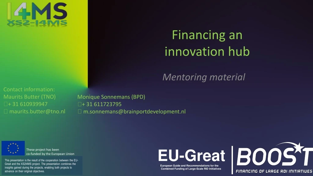 financing an innovation hub