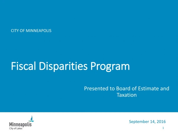Fiscal Disparities Program