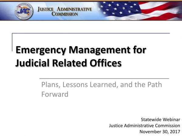 Emergency Management for Judicial Related Offices