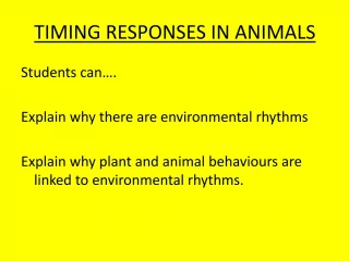 TIMING RESPONSES IN ANIMALS - slide 1