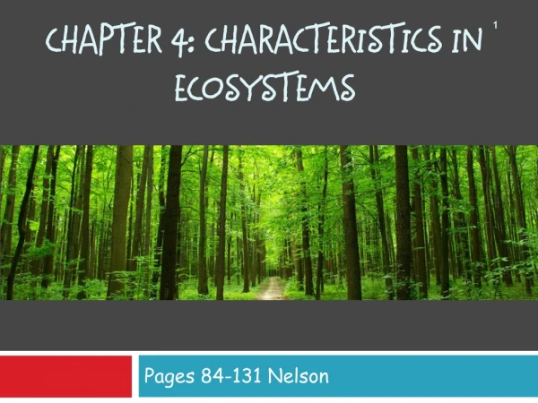 Chapter 4: Characteristics in Ecosystems