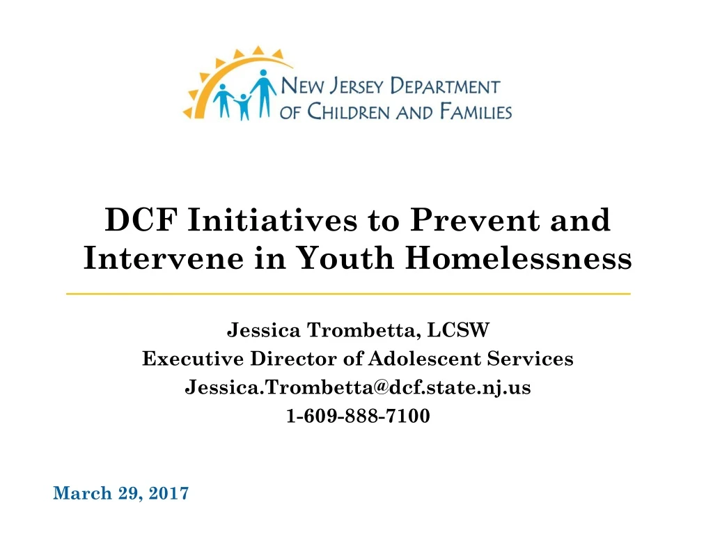 dcf initiatives to prevent and intervene in youth homelessness